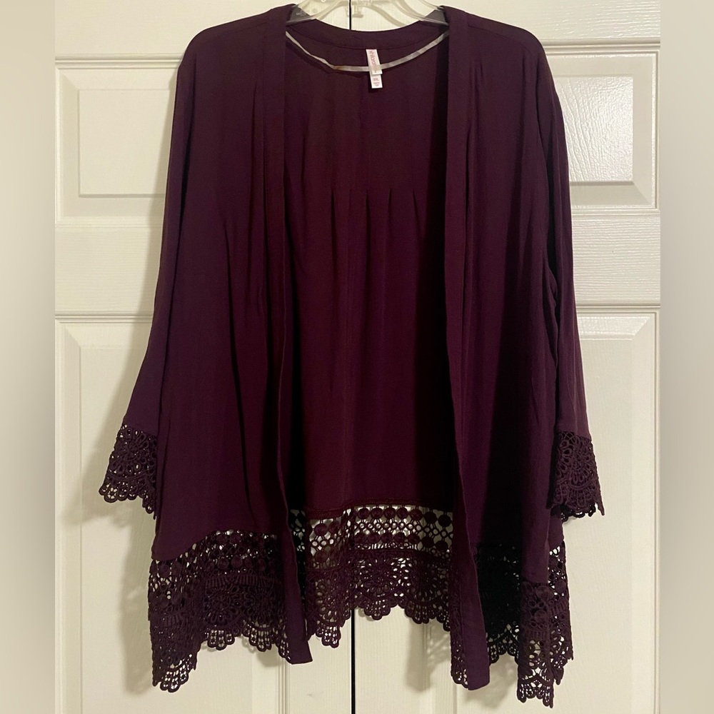 Xhilaration purple knit cardigan